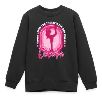 Eislaufen - Kinder Premium Organic Sweatshirt - Schwarz - Vorne - AI Model Kid Female (0cm)