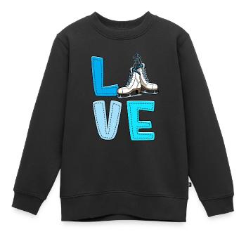 Eislaufen - Kinder Premium Organic Sweatshirt - Schwarz - Vorne - AI Model Kid Female (0cm)