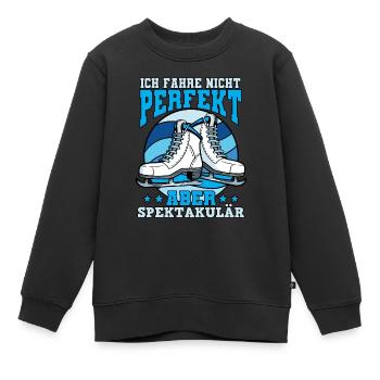 Eislaufen - Kinder Premium Organic Sweatshirt - Schwarz - Vorne - AI Model Kid Female (0cm)