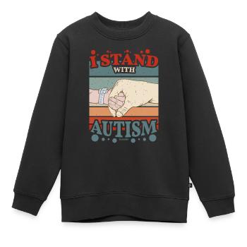 ich stehe zum Autismus - Kinder Premium Organic Sweatshirt - Schwarz - Vorne - AI Model Kid Female (0cm)
