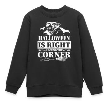 Bald ist Halloween - Kinder Premium Organic Sweatshirt - Schwarz - Vorne - AI Model Kid Female (0cm)