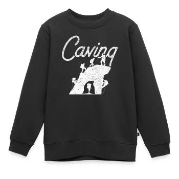 Höhlenforschung Cave Caving Höhle Höhlenwandern - Kinder Premium Organic Sweatshirt - Schwarz - Vorne - AI Model Kid Female (0cm)