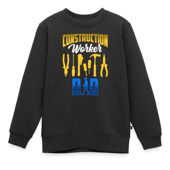 Travailleur de la construction Père Équipe de construction Chantier de construction Travail d’équipe - Sweat Premium enfant bio - noir - Devant - AI Model Kid Female (0cm)