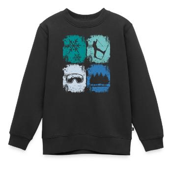 Skifahrer Skifahren Wintersport - Kinder Premium Organic Sweatshirt - Schwarz - Vorne - AI Model Kid Female (0cm)