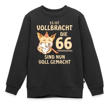 66 GEBURTSTAG - Kinder Premium Organic Sweatshirt - Schwarz - Vorne - AI Model Kid Female (0cm)