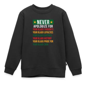Histoire des Noirs - Sweat Premium enfant bio - noir - Devant - AI Model Kid Female (0cm)