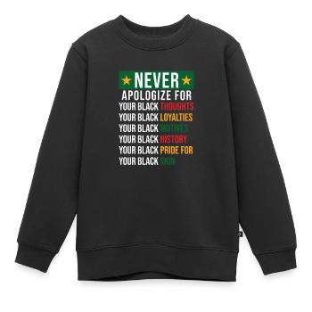 Histoire des Noirs - Sweat Premium enfant bio - noir - Devant - AI Model Kid Female (0cm)