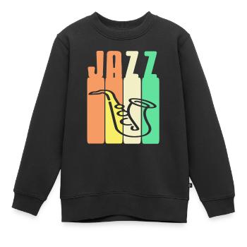 Retro Vintage JAZZ Designs impressionnants pour les amateurs de jazz - Sweat Premium enfant bio - noir - Devant - AI Model Kid Female (0cm)
