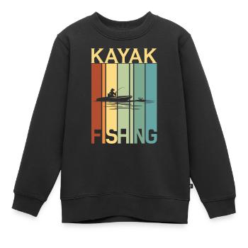 Fischer Fischen Angeln Angel Angler Fische Fisch - Kinder Premium Organic Sweatshirt - Schwarz - Vorne - AI Model Kid Female (0cm)