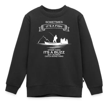 Fishermen Fishing Fishing Fishing Anglers Fish Fish - Kids Premium Organic Sweatshirt - black - Front - AI Model Kid Female (0cm)
