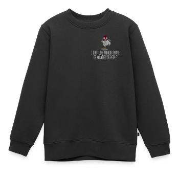 Je n’aime pas les gens du matin ou les matins ou les gens - Sweat Premium enfant bio - noir - Devant - AI Model Kid Female (0cm)