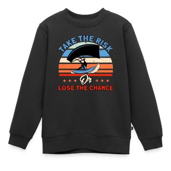 Kiteboarder Kitesurfer Kiten Kiteboard Geschenk - Kinder Premium Organic Sweatshirt - Schwarz - Vorne - AI Model Kid Female (0cm)