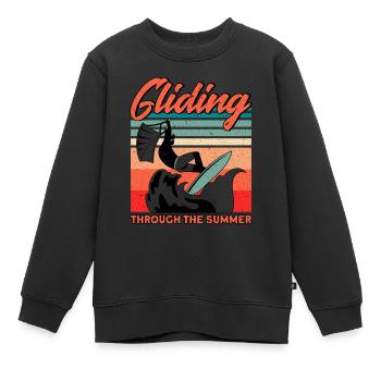 Kiteboarder Kitesurfer Kiten Kiteboard Geschenk - Kinder Premium Organic Sweatshirt - Schwarz - Vorne - AI Model Kid Female (0cm)
