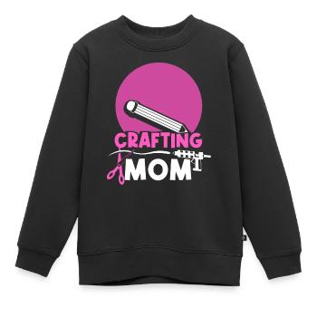 Artisanat Maman Artisanat Mère Amateur - Sweat Premium enfant bio - noir - Devant - AI Model Kid Female (0cm)