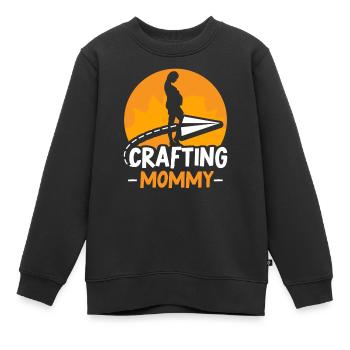 Artisanat Maman Amateur Mère Artisanat - Sweat Premium enfant bio - noir - Devant - AI Model Kid Female (0cm)