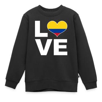 Ich liebe Kolumbien Herz Flagge Kolumbien - Kinder Premium Organic Sweatshirt - Schwarz - Vorne - AI Model Kid Female (0cm)