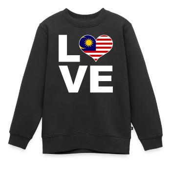 Ich liebe Malaysia Herz Flagge Malaysia - Kinder Premium Organic Sweatshirt - Schwarz - Vorne - AI Model Kid Female (0cm)