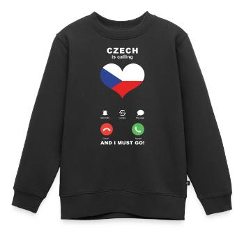 Tschechien is calling Tschechien Herz Souvenir - Kinder Premium Organic Sweatshirt - Schwarz - Vorne - AI Model Kid Female (0cm)