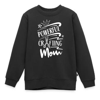 Grand Artisanat Maman Artisanat Mère Amateur - Sweat Premium enfant bio - noir - Devant - AI Model Kid Female (0cm)