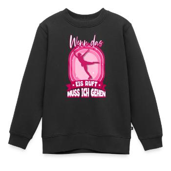 Eislaufen - Kinder Premium Organic Sweatshirt - Schwarz - Vorne - AI Model Kid Female (0cm)