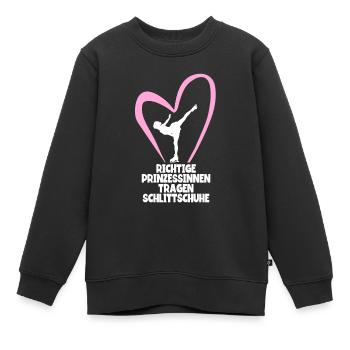 Eislaufen - Kinder Premium Organic Sweatshirt - Schwarz - Vorne - AI Model Kid Female (0cm)