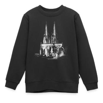 Cathédrale de Cologne Cologne Kölsch Carnaval Carnaval - Sweat Premium enfant bio - noir - Devant - AI Model Kid Female (0cm)