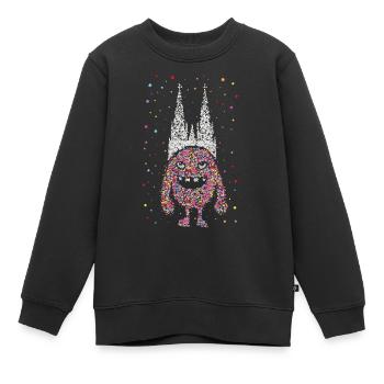 Confettis Cathédrale de Cologne Carnaval Viva Colonia Kölle Jeck - Sweat Premium enfant bio - noir - Devant - AI Model Kid Female (0cm)