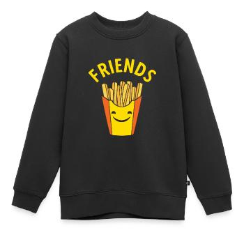 Pommes Frites Pommes Geschenk Pommes Fritten Spruc - Kinder Premium Organic Sweatshirt - Schwarz - Vorne - AI Model Kid Female (0cm)