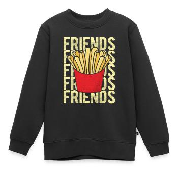 Pommes Frites Pommes Liebhaber Pommes Fritten Gesc - Kinder Premium Organic Sweatshirt - Schwarz - Vorne - AI Model Kid Female (0cm)