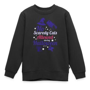 An Halloween sind keine ängstlichen Katzen erlaubt - Kinder Premium Organic Sweatshirt - Schwarz - Vorne - AI Model Kid Female (0cm)
