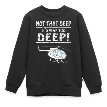 HÉLICOPTÈRE PAS SI PROFOND - Sweat Premium enfant bio - noir - Devant - AI Model Kid Female (0cm)