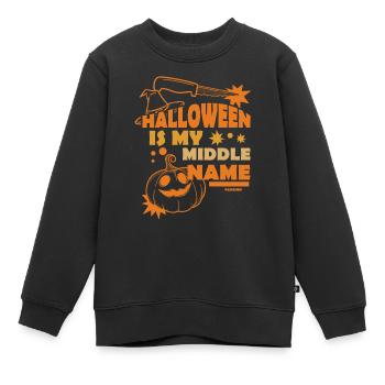 Halloween Is My Middle Name - Kinder Premium Organic Sweatshirt - Schwarz - Vorne - AI Model Kid Female (0cm)