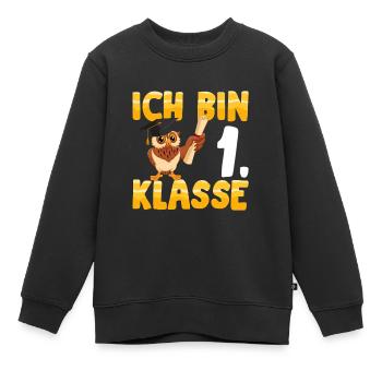 Ich bin 1. Klasse - Kinder Premium Organic Sweatshirt - Schwarz - Vorne - AI Model Kid Female (0cm)