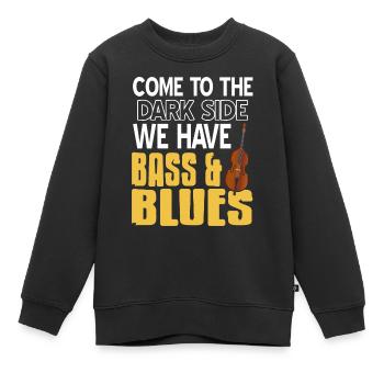Venez du côté obscur nous avons Bass & Blues Drôle - Sweat Premium enfant bio - noir - Devant - AI Model Kid Female (0cm)
