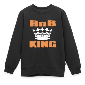 Retro RnB King Cool Blues Music Lover T-Shirt - Kinder Premium Organic Sweatshirt - Schwarz - Vorne - AI Model Kid Female (0cm)