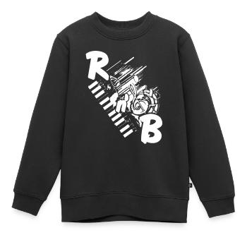 Rn'B Cool Retro Music Lover Designs T-Shirt - Kinder Premium Organic Sweatshirt - Schwarz - Vorne - AI Model Kid Female (0cm)
