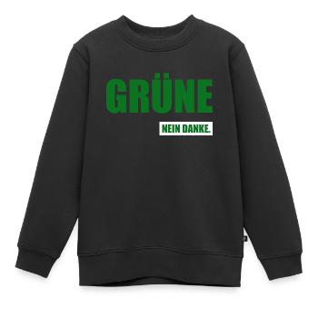 Grüne Nein Danke - Kinder Premium Organic Sweatshirt - Schwarz - Vorne - AI Model Kid Female (0cm)