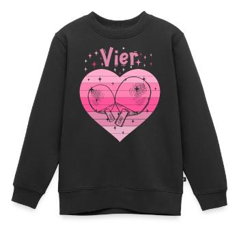 Tischtennis Mädchen 4. Geburtstag - Kinder Premium Organic Sweatshirt - Schwarz - Vorne - AI Model Kid Female (0cm)