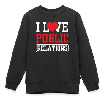 Ich Liebe Public Relations Job Beruf PR - Kinder Premium Organic Sweatshirt - Schwarz - Vorne - AI Model Kid Female (0cm)