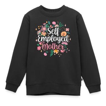 Mère indépendante Pigiste indépendante - Sweat Premium enfant bio - noir - Devant - AI Model Kid Female (0cm)