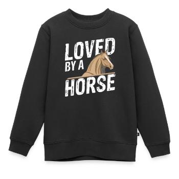 Drôles de chevaux Dictons Cadeau - Sweat Premium enfant bio - noir - Devant - AI Model Kid Female (0cm)