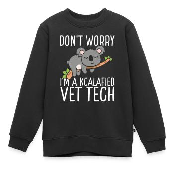 Vet Tech Veterinary Tech Koalafied Vet Tech - Kinder Premium Organic Sweatshirt - Schwarz - Vorne - AI Model Kid Female (0cm)