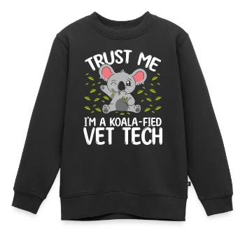 Koalafied Veterinary Tech Koala Vet Tech - Kinder Premium Organic Sweatshirt - Schwarz - Vorne - AI Model Kid Female (0cm)