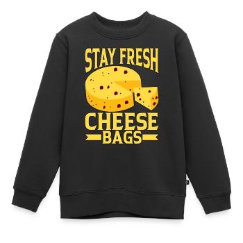 Restez sacs de fromage frais 16 - Sweat Premium enfant bio - noir - Devant - AI Model Kid Female (0cm)