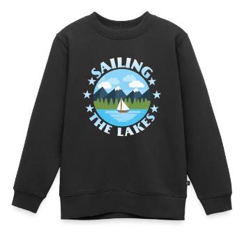 Segler, Segelboot, Jolle, lustiger Spruch - Kinder Premium Organic Sweatshirt - Schwarz - Vorne - AI Model Kid Female (0cm)