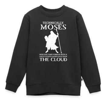 Moises First Daten hochladen Englisch Tablet - Kinder Premium Organic Sweatshirt - Schwarz - Vorne - AI Model Kid Female (0cm)