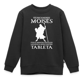 Moises First Daten-Cloud-Tablet hochladen - Kinder Premium Organic Sweatshirt - Schwarz - Vorne - AI Model Kid Female (0cm)