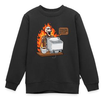 Gesättigter Kaffee bei der Arbeit Neue E-Mail - Kinder Premium Organic Sweatshirt - Schwarz - Vorne - AI Model Kid Female (0cm)