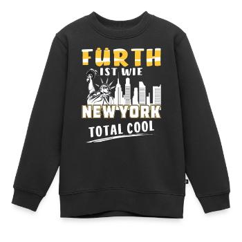 FÜRTH IST WIE NEW YORK - Kinder Premium Organic Sweatshirt - Schwarz - Vorne - AI Model Kid Female (0cm)