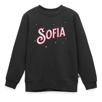 Sofia noms personnalisés - Sweat Premium enfant bio - noir - Devant - AI Model Kid Female (0cm)